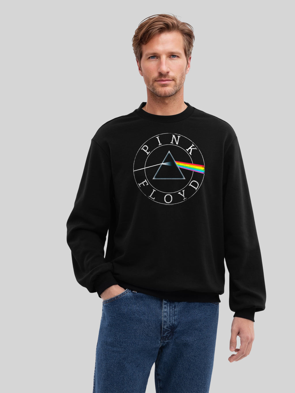 Pink Floyd Prism Circle Logo with True Blanks | Mens Regular Sweater