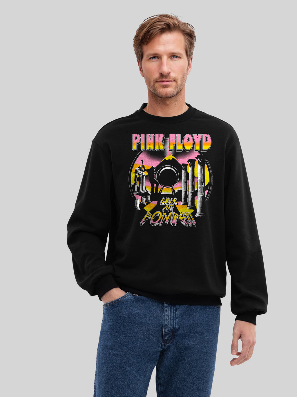 Pink Floyd Live en Pompeii Volcano SweSshirt Orgánica para hombres