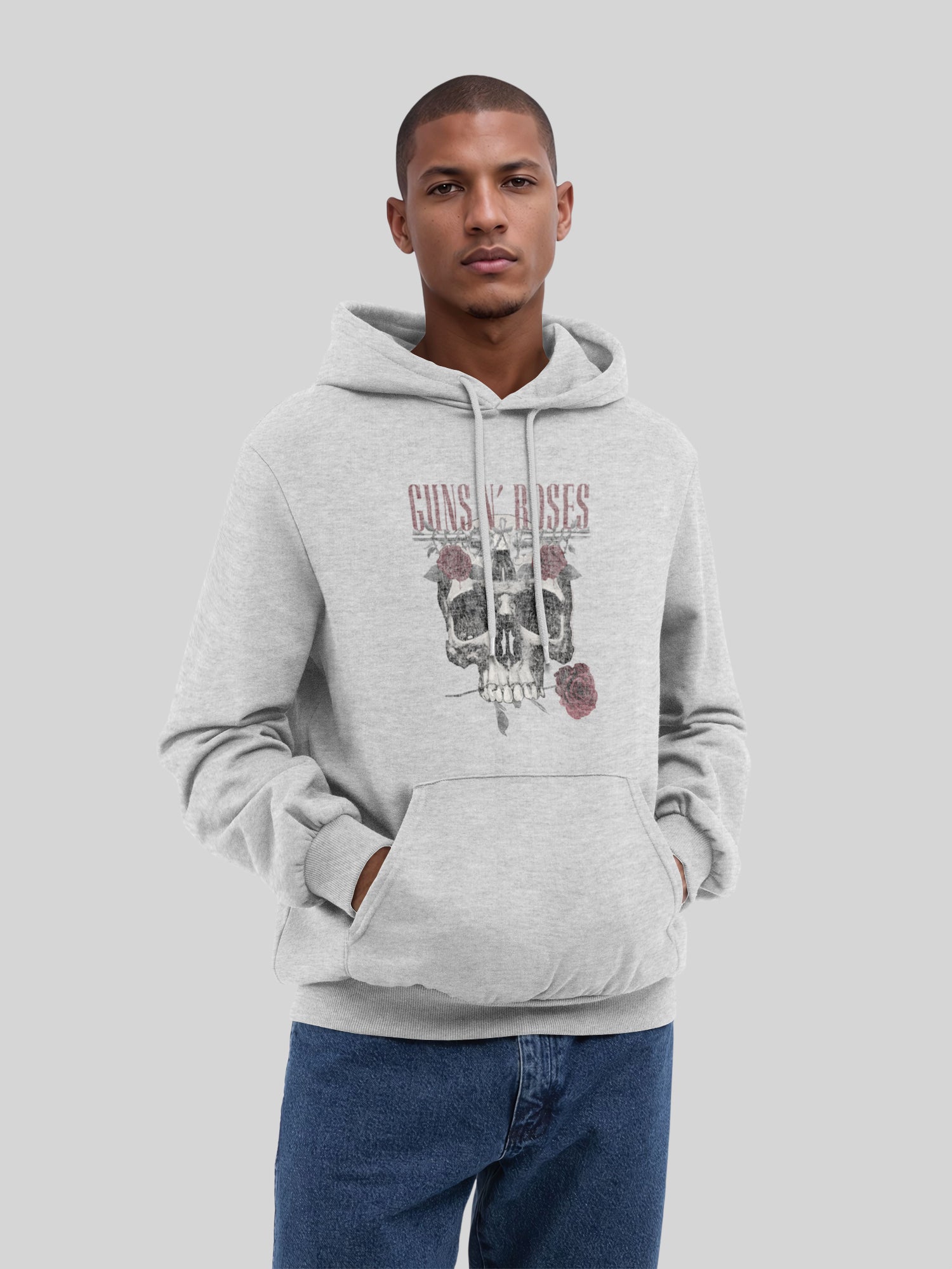 Guns N 'Roses Roses Calavera con Blanks verdaderos | Sudadera con capucha regular para hombres