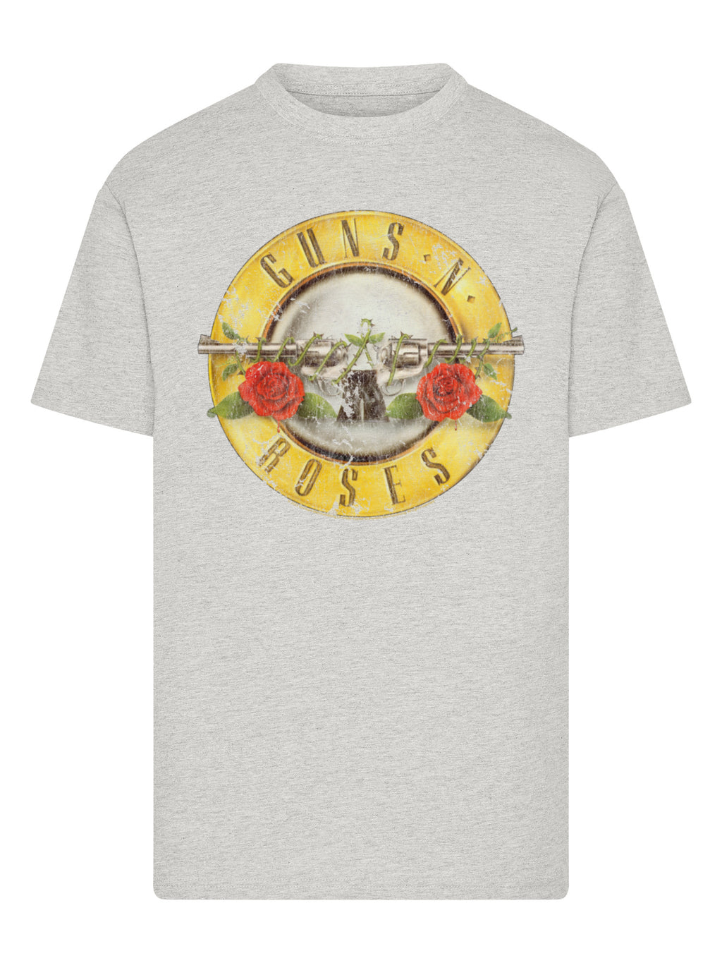 Camiseta redonda de la camiseta del logotipo de la bala de las pistolas 'n' rosas