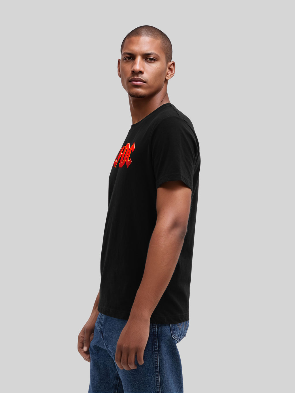 ACDC Dunkelrotes Logo Herren T-Shirt