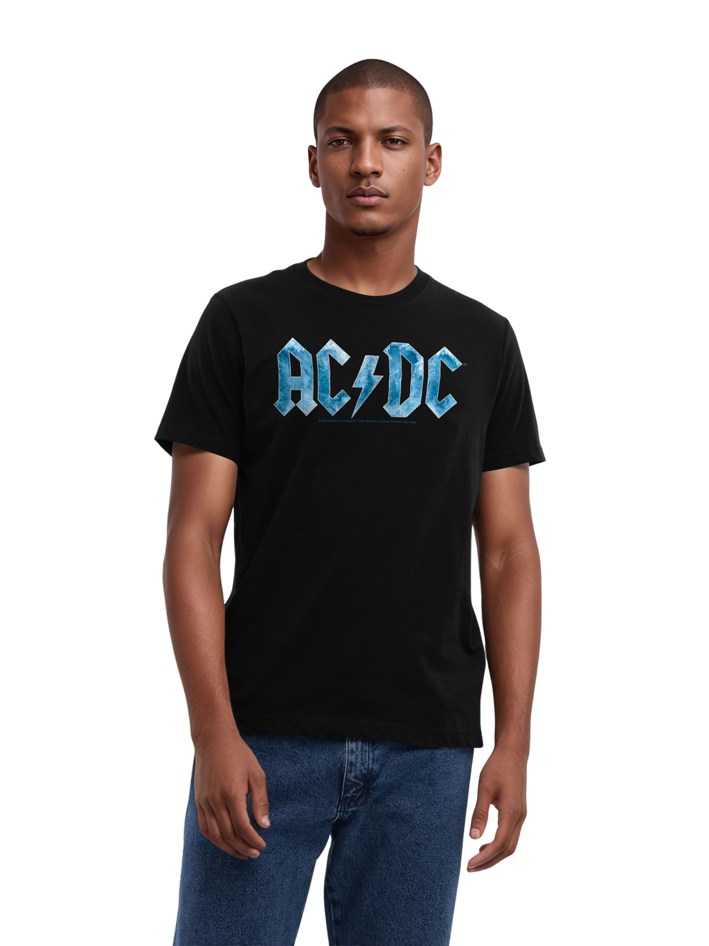 ACDC Herren T-Shirt mit blauem Eis-Logo