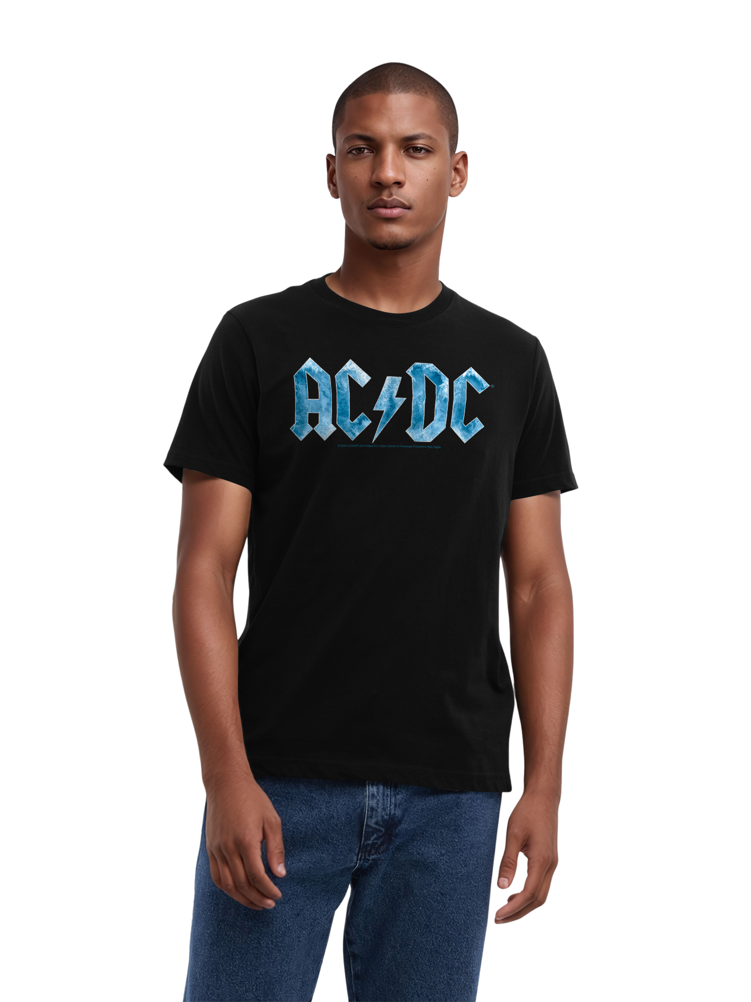 ACDC Herren T-Shirt mit blauem Eis-Logo
