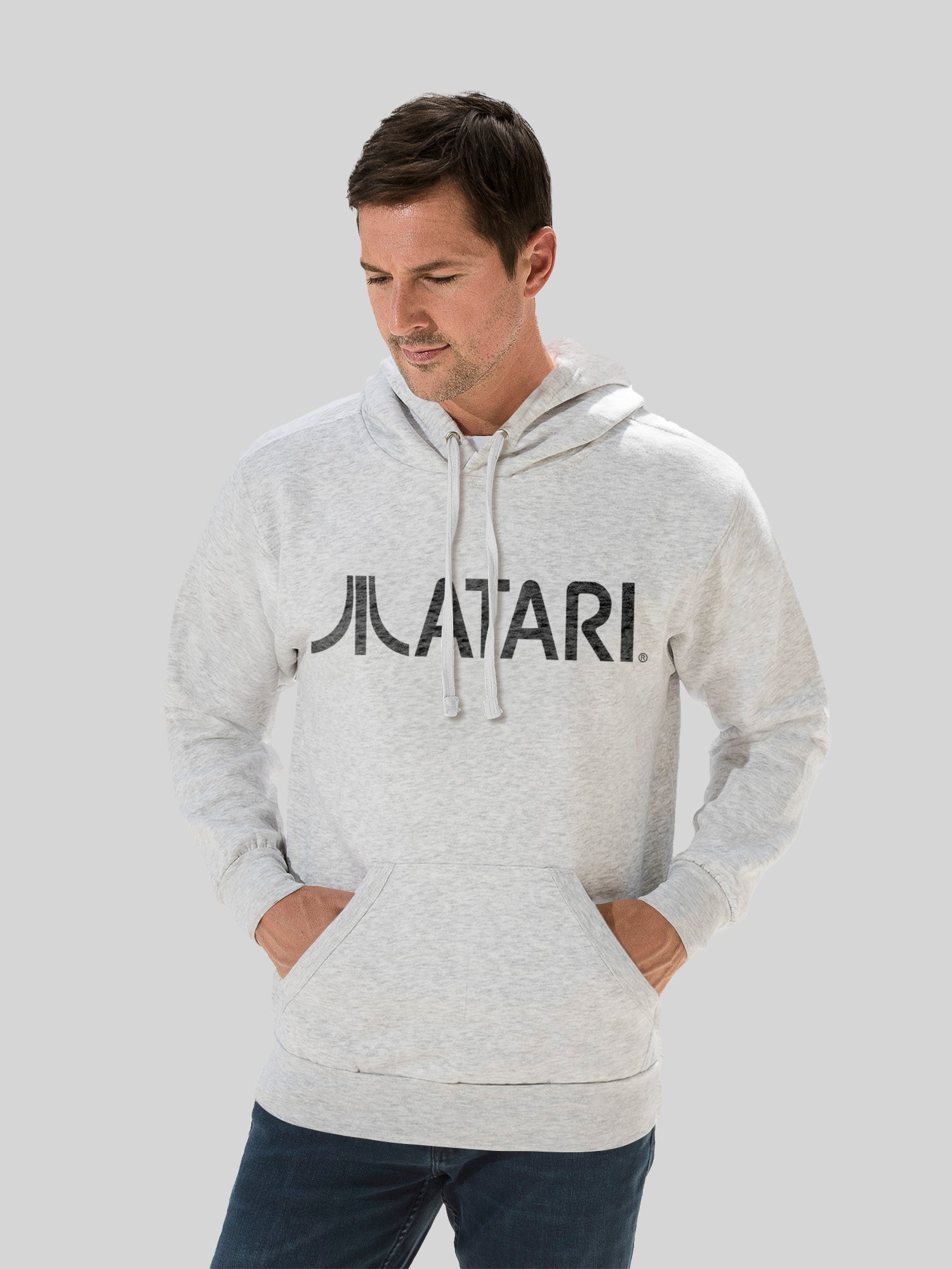 Atari Games Logo Black Retro Gaming Horizontal mit Vintage Fleece Hood