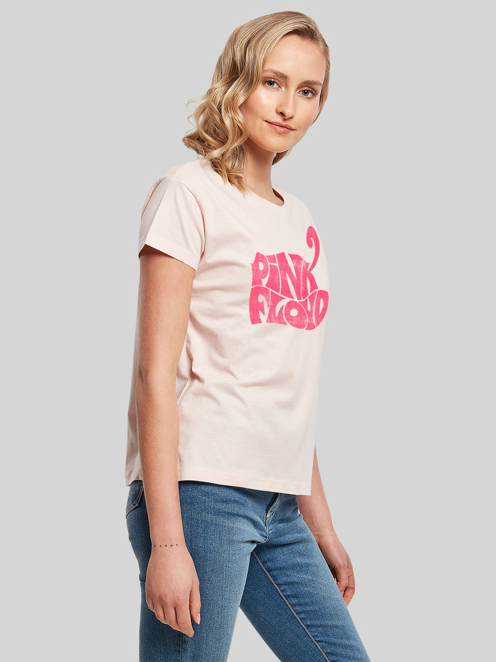 Pink Floyd Retro Logo Navy Ladies Box T-Shirt