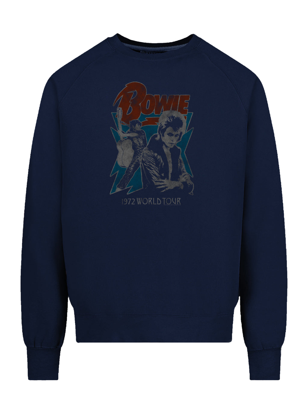 David Bowie Tour 72 with Vintage Fleece Raglan Crew