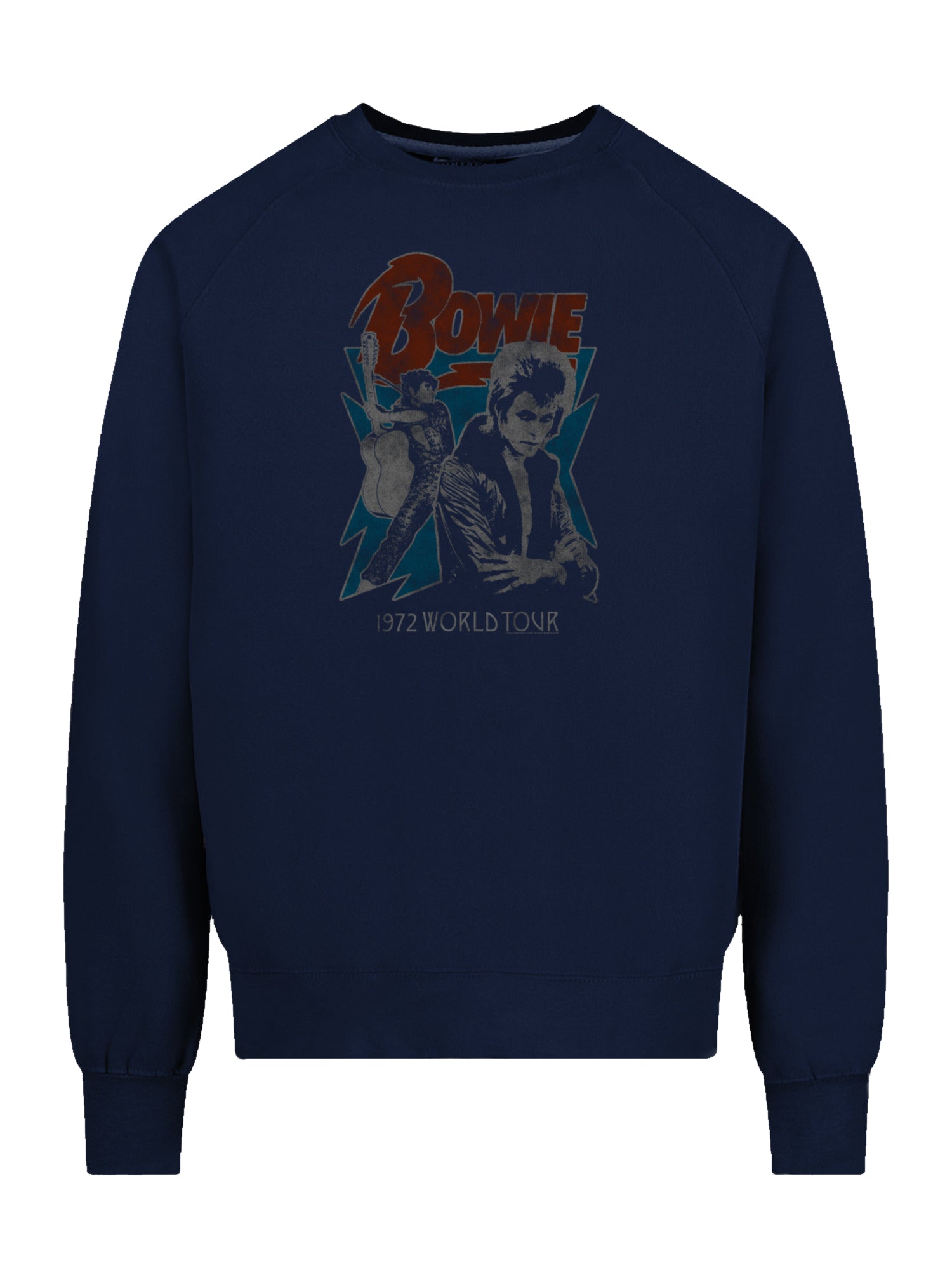 David Bowie Tour 72 with Vintage Fleece Raglan Crew