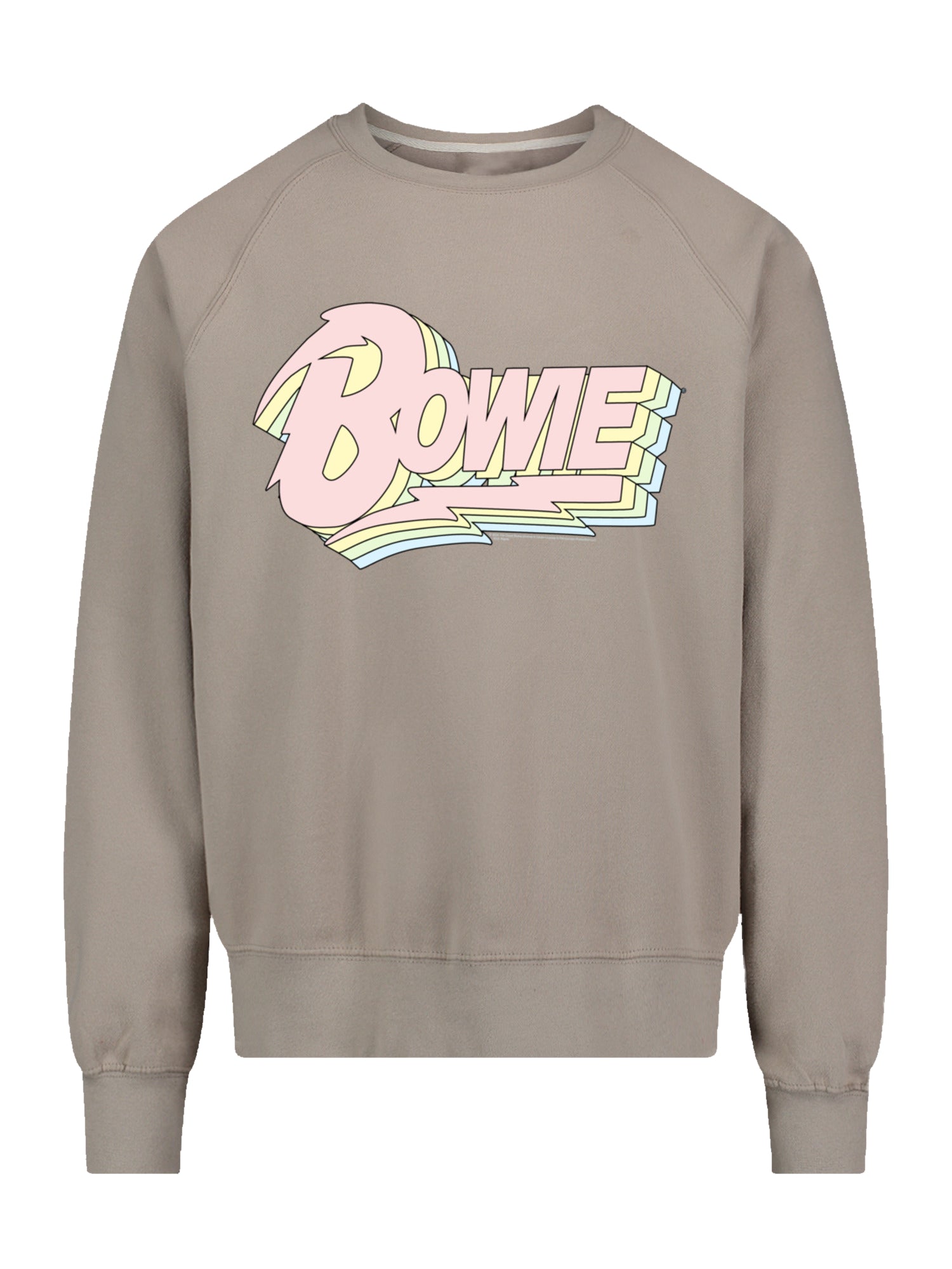 David Bowie Pastel Bowie with Vintage Fleece Raglan Crew