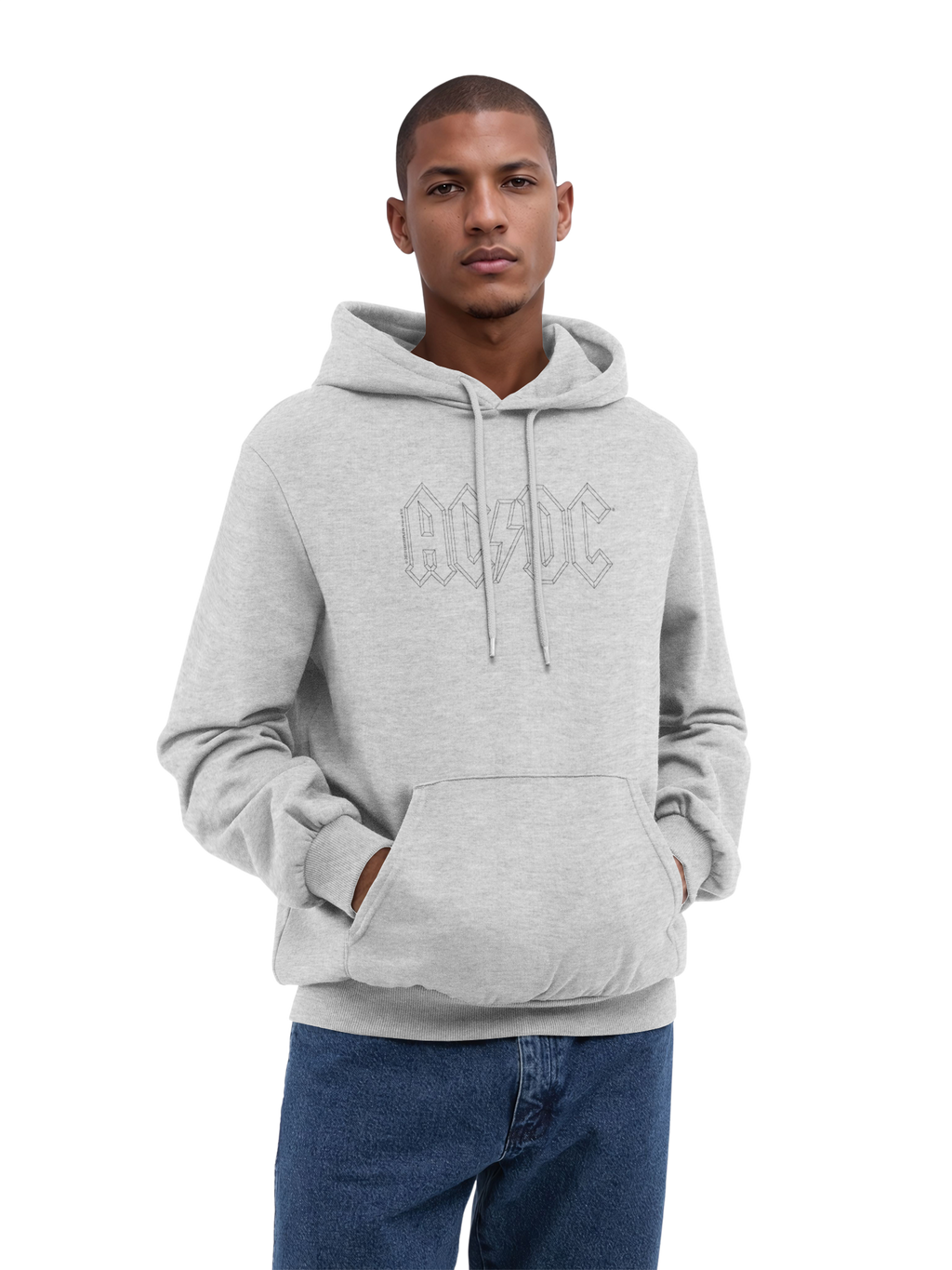 AC / DC Black Outline Logo Organic Hoodie