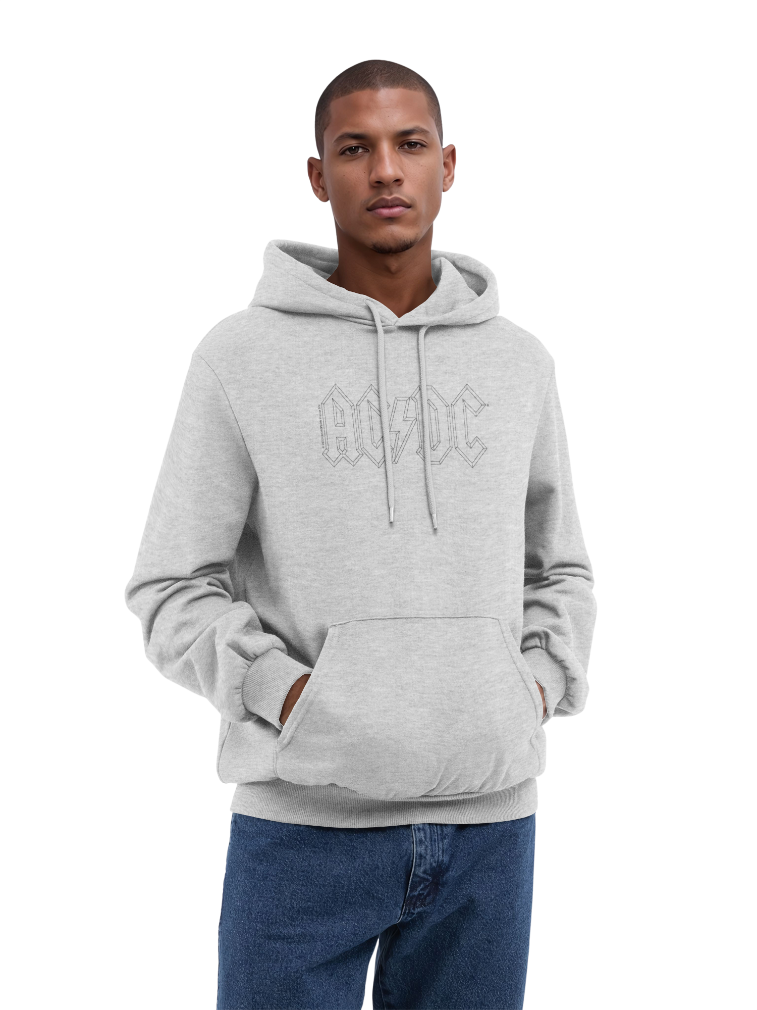 AC / DC Black Outline Logo Organic Hoodie
