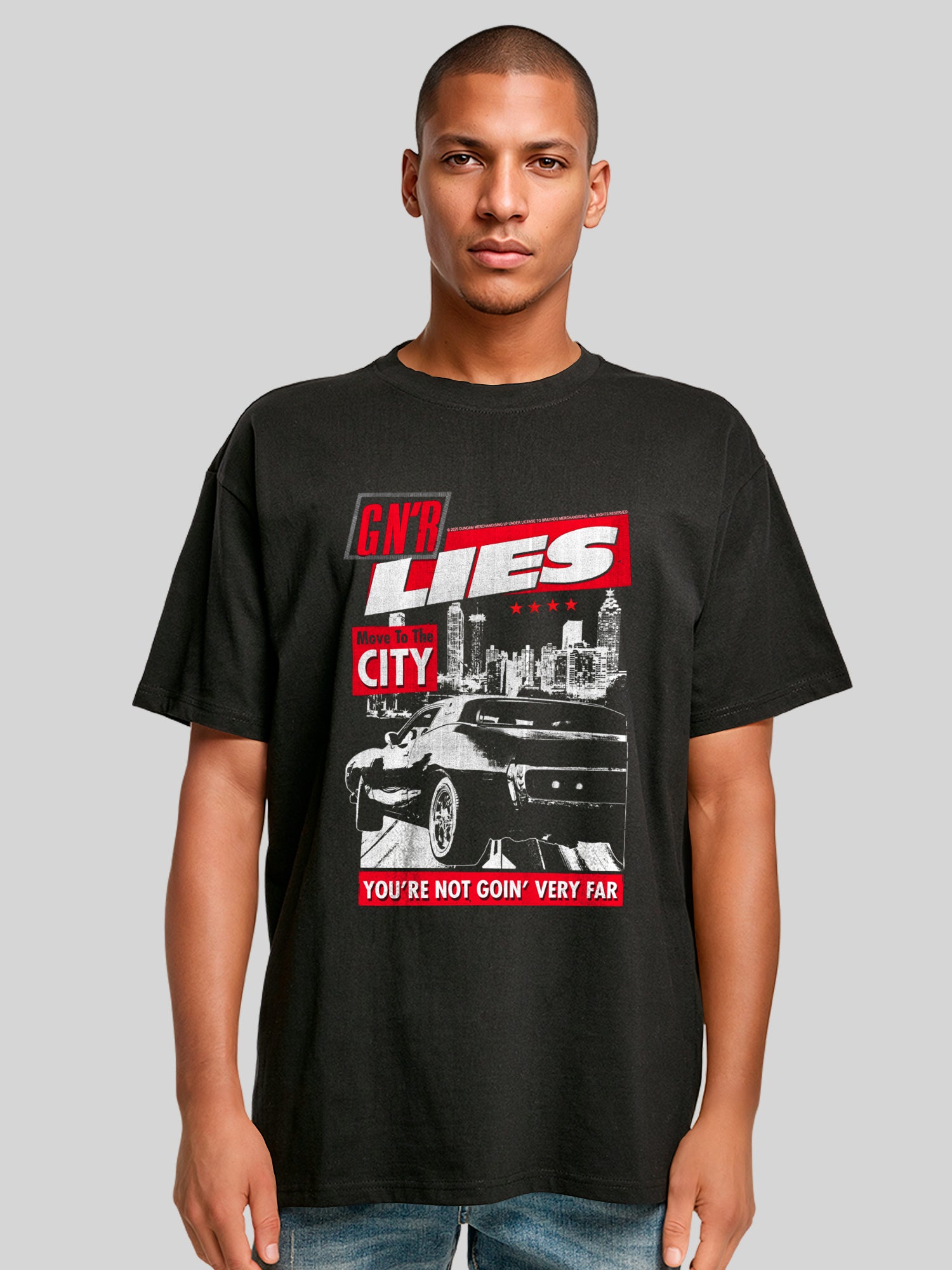 Guns N 'Roses Lies City | Camiseta pesada de gran tamaño