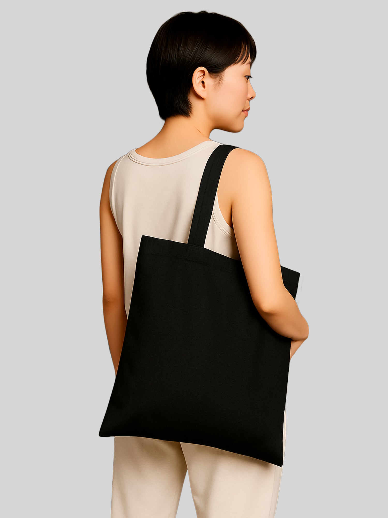 Logania Color Tote Negra avec sac pour la vie - poignées longues