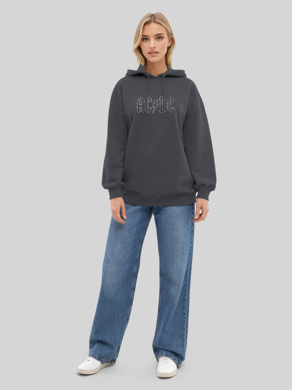 ACDC Jagged Logo Oversize-Kapuzenpullover für Damen