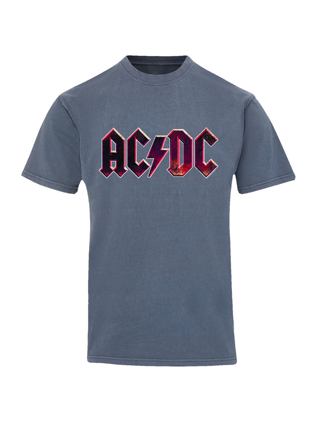 AC/DC Raw Distressed Logo with Coastal Color Tee