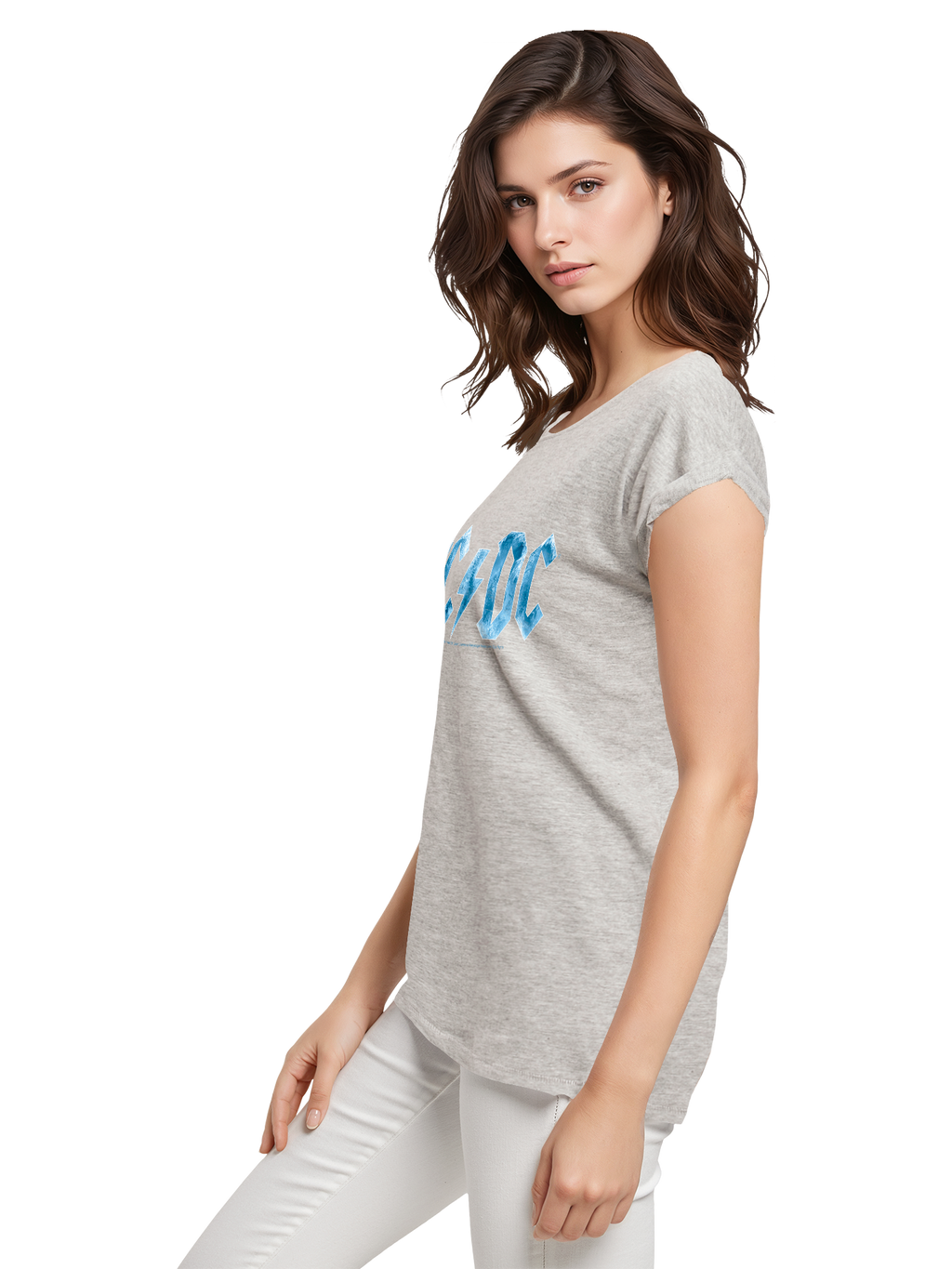 ACDC Blue Ice Logo Mesdames Tee étendu à l'épaule