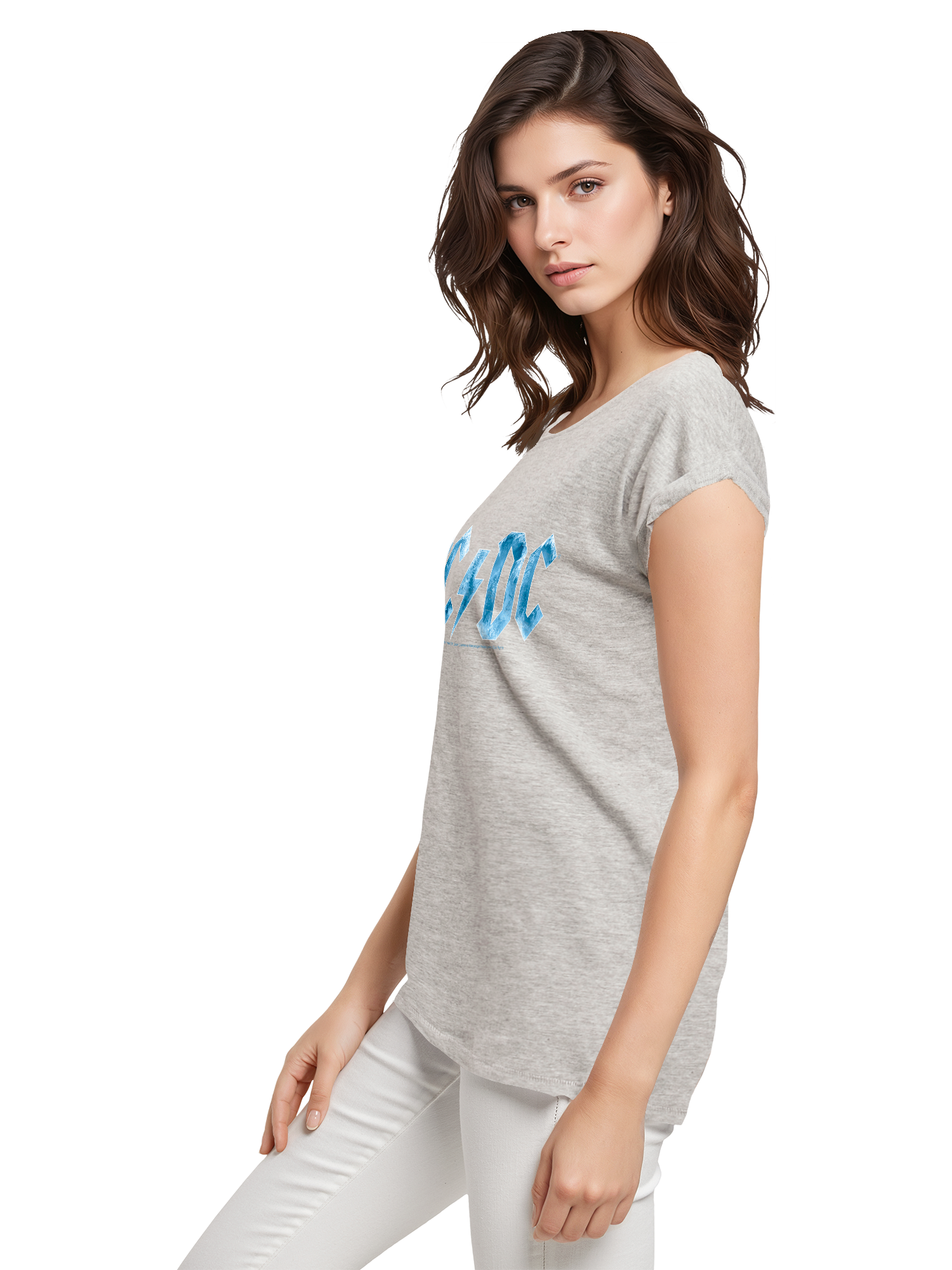 ACDC Blue Ice Logo Mesdames Tee étendu à l'épaule