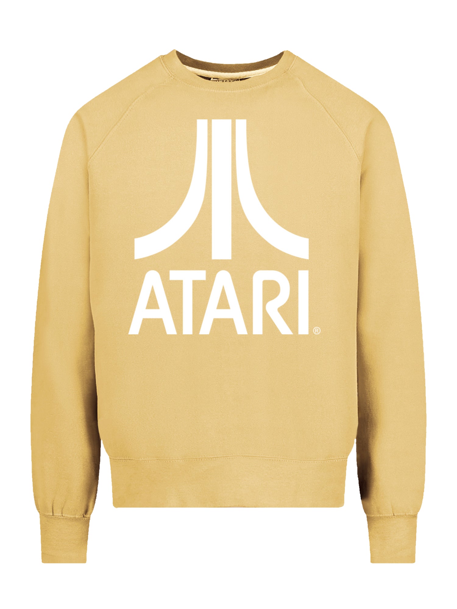 Logotipo de Atari Games Juegos retro blanco con tripulación vintage de raglán de lana