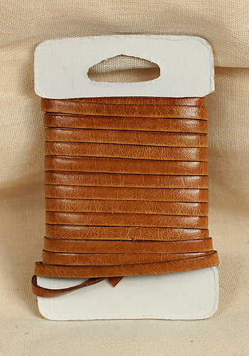 Bossed Braided Strap Full-Grain Leather 5m Natural