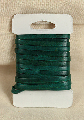 Bossed Braided Strap Full-Grain Leather 5m Green