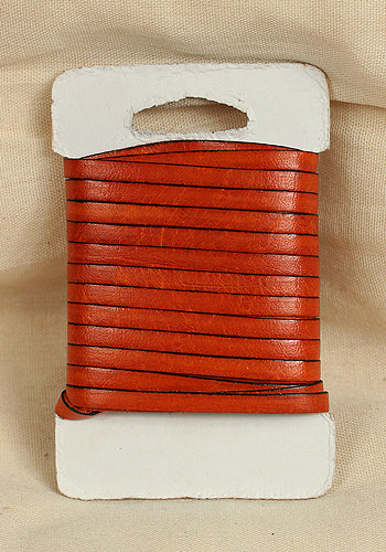 Bossed Braided Strap Full-Grain Leather 5m Orange