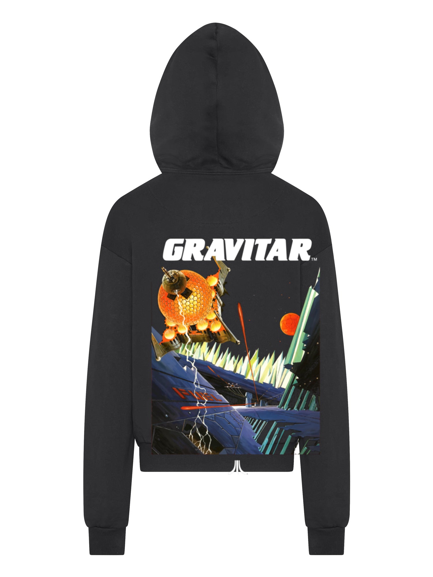 Atari Games Logo White Retro Gaming Horizontal and Atari Gravitar Box Cover with Ultra Heavy Hoody