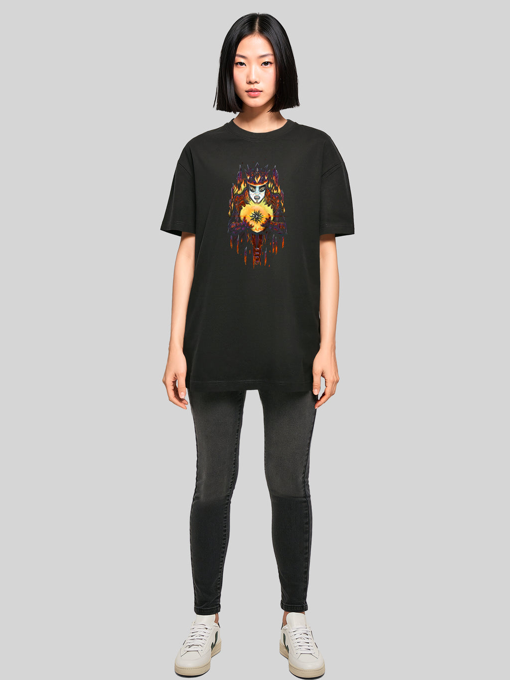 Crónicas de Mythodea 2025 Legacy of Fire Color y Burgschneider Wht con damas tee de novio de gran tamaño