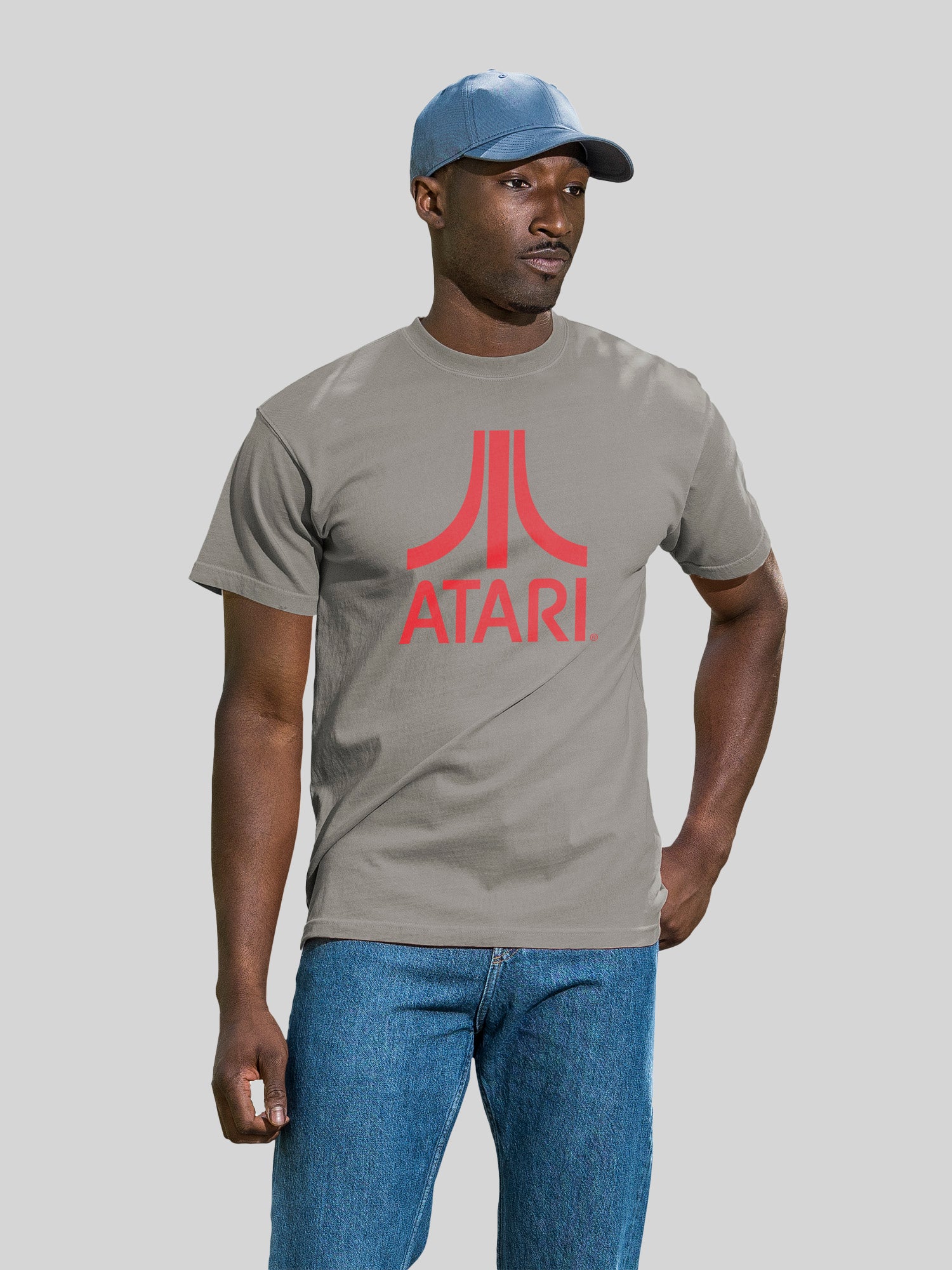 Logotipo de Atari Games Red Retro Gaming con camiseta de color costero