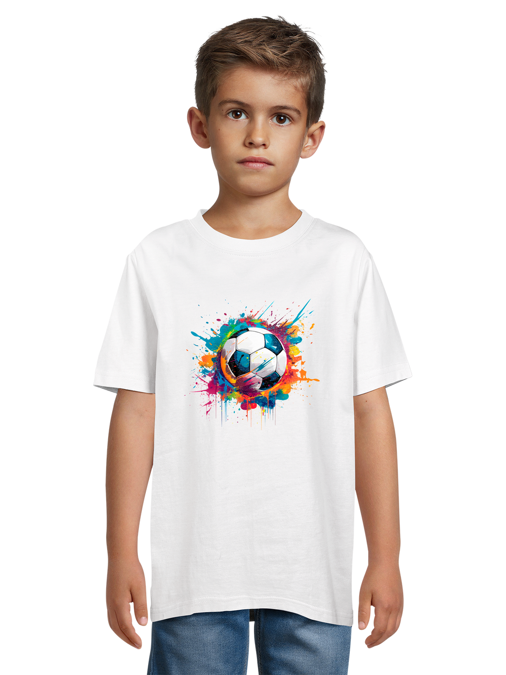 T-shirt pour enfants de ballon de football coloré