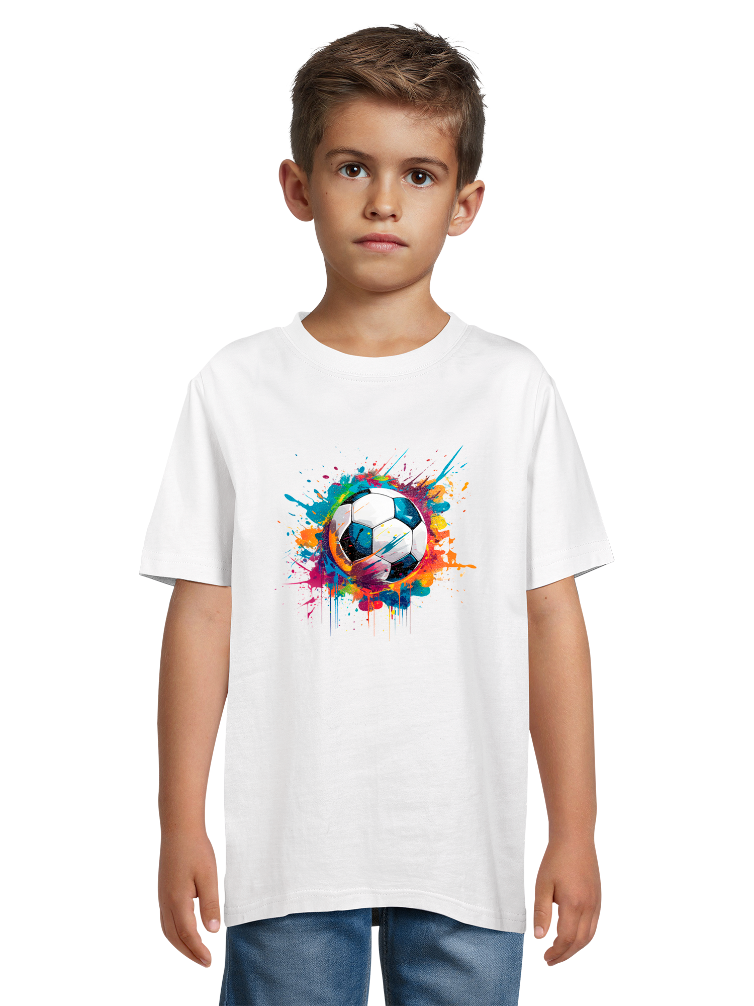 T-shirt pour enfants de ballon de football coloré