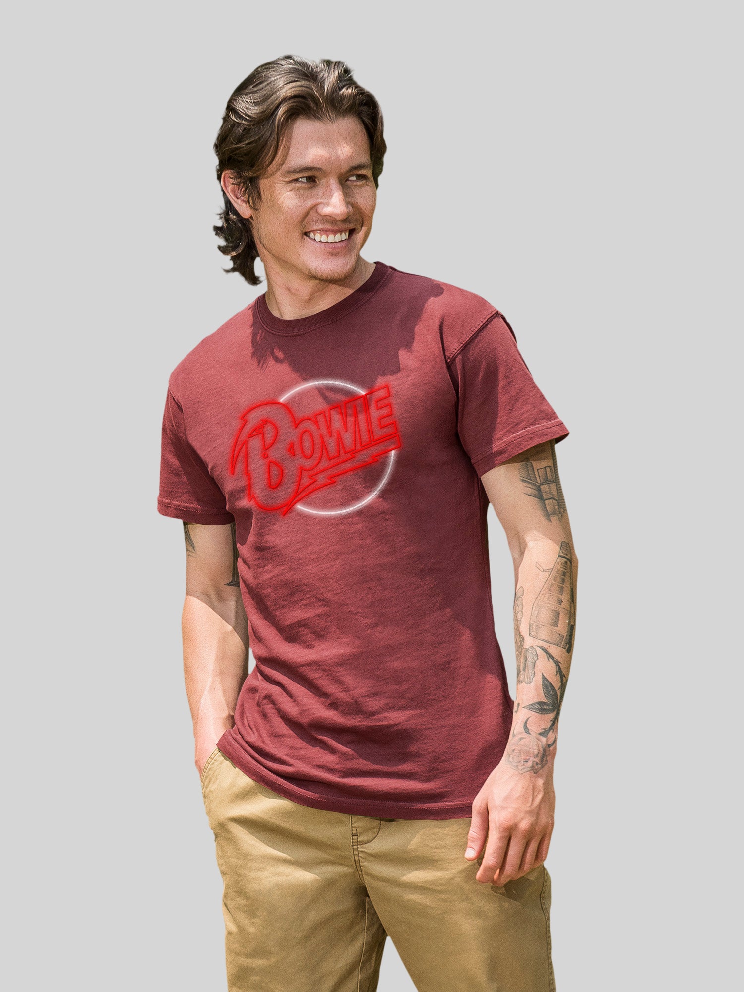 Logo David Bowie Neon avec Tee Color Color