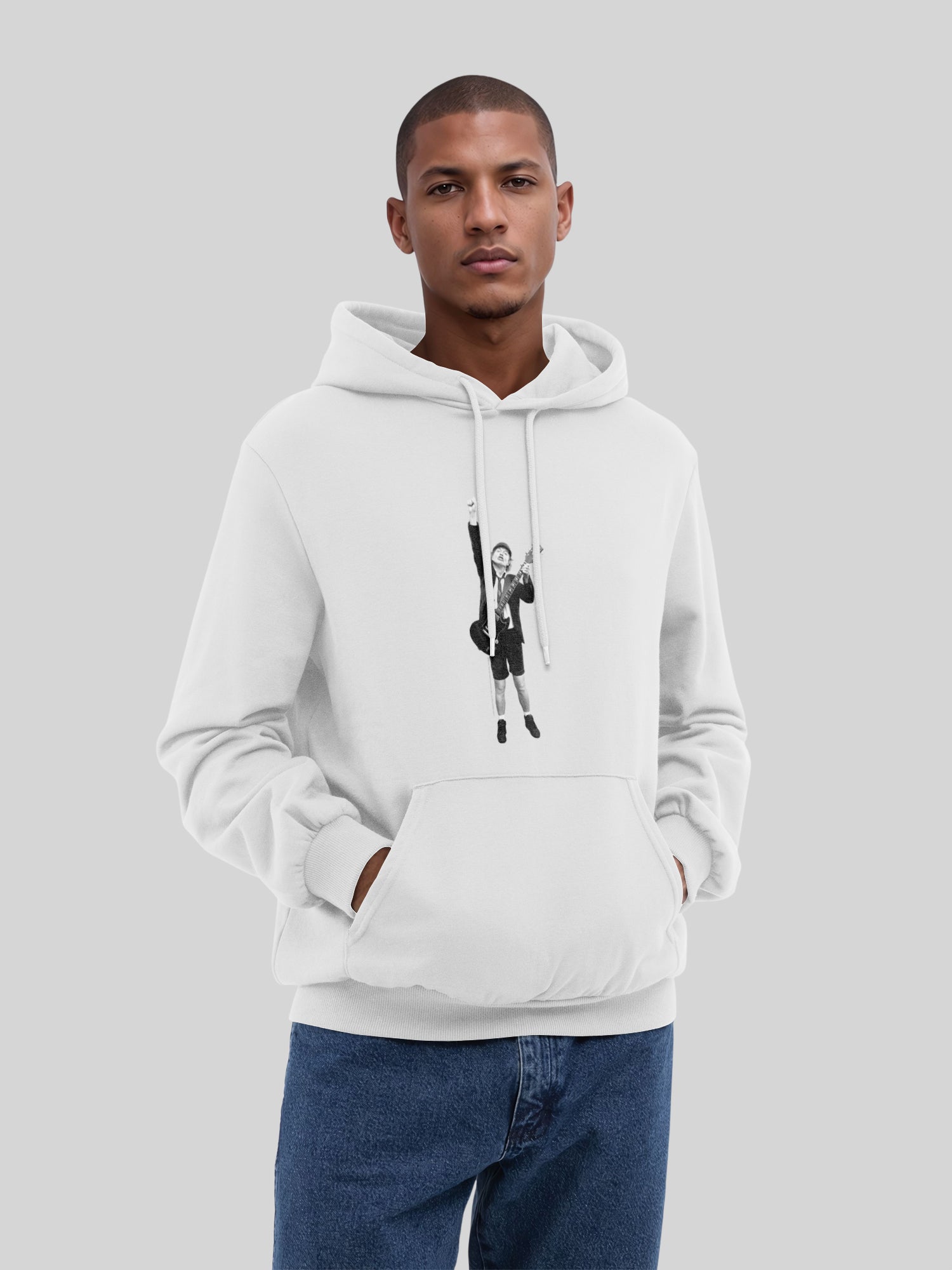 ACDC Angus Young a coupé avec de vrais blancs | Hoodie régulier pour hommes