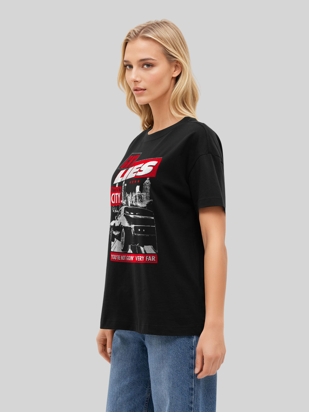 Guns N 'Roses Lies City | Tee de gran tamaño para mujeres