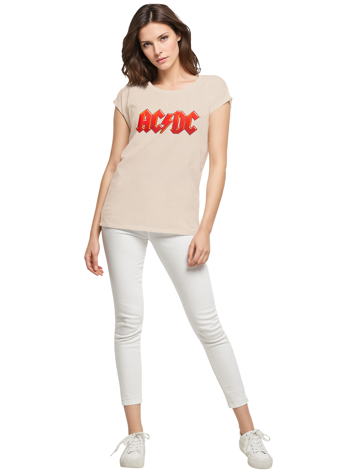 ACDC Dunkelrotes Logo Damen T-Shirt