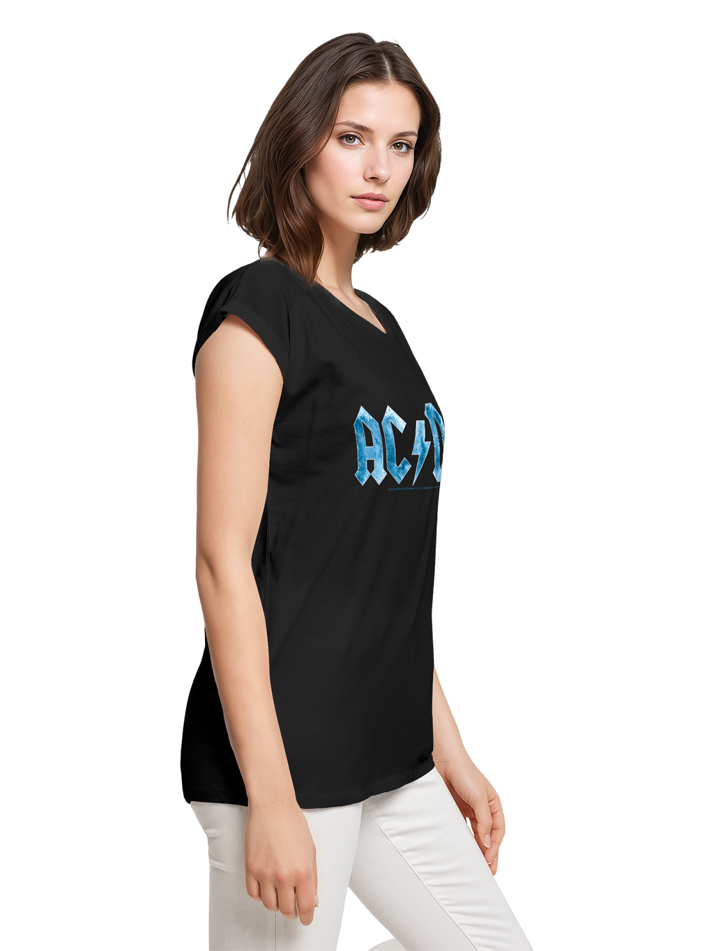 ACDC Blue Ice Logo Mesdames Tee étendu à l'épaule