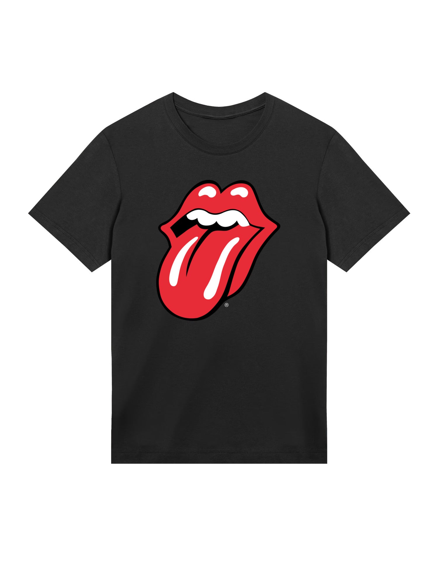 The Rolling Stones Classic Tongue Blk con Blanks verdaderos | Camiseta regular para hombres