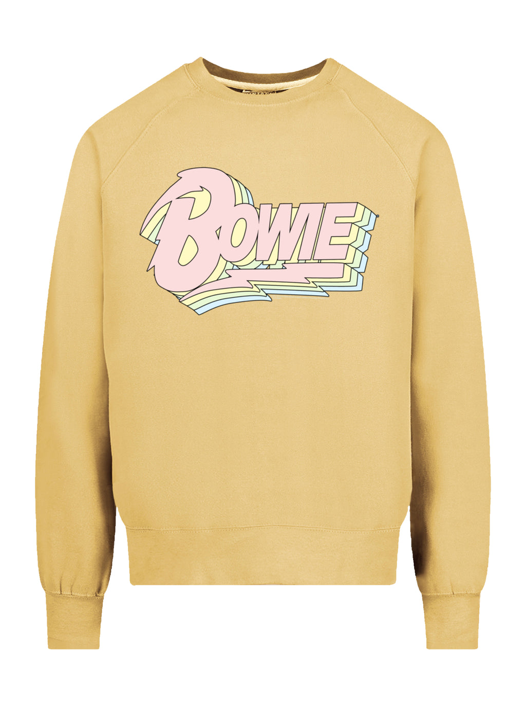 David Bowie Pastel Bowie with Vintage Fleece Raglan Crew