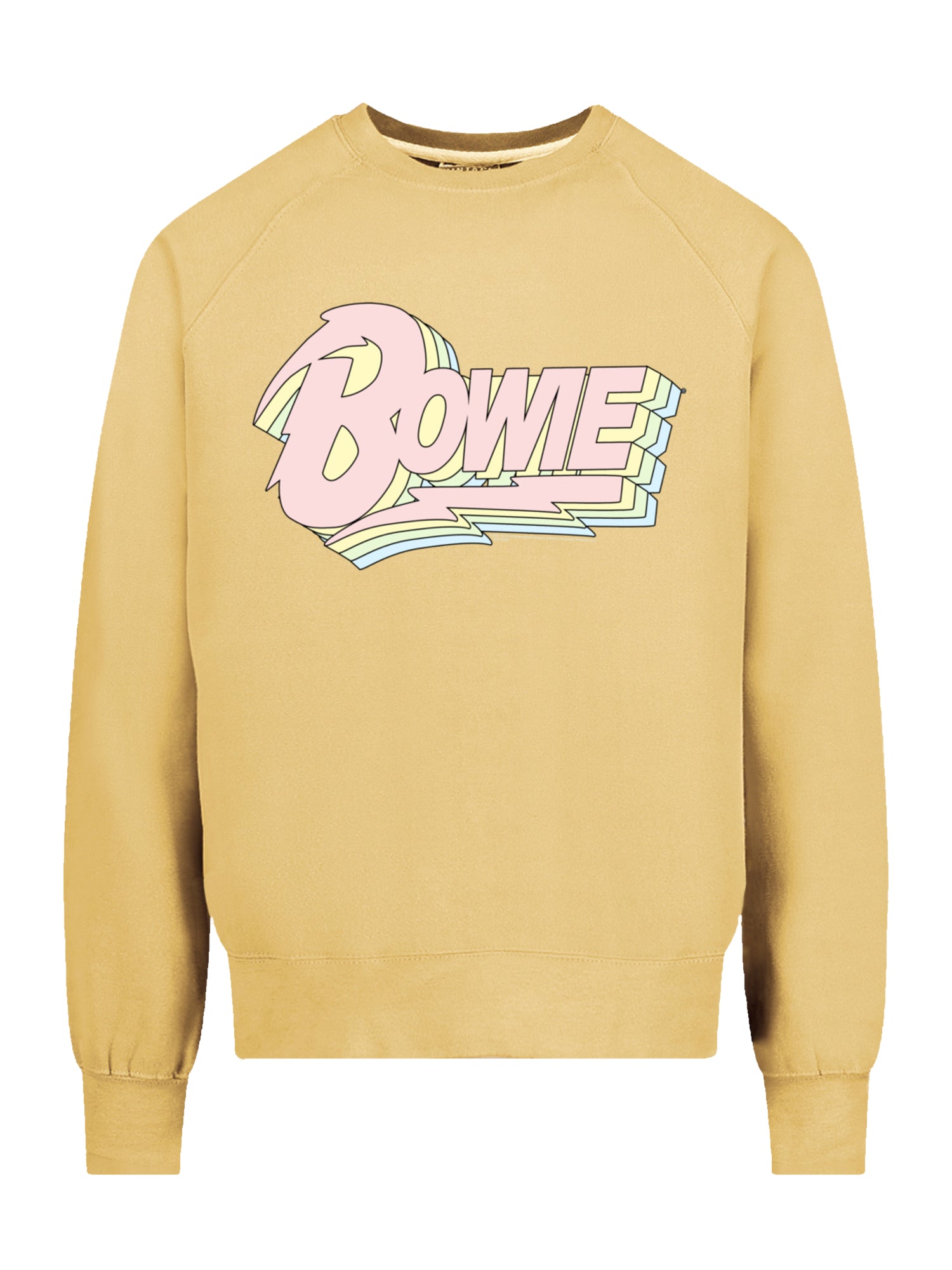 David Bowie Pastel Bowie with Vintage Fleece Raglan Crew