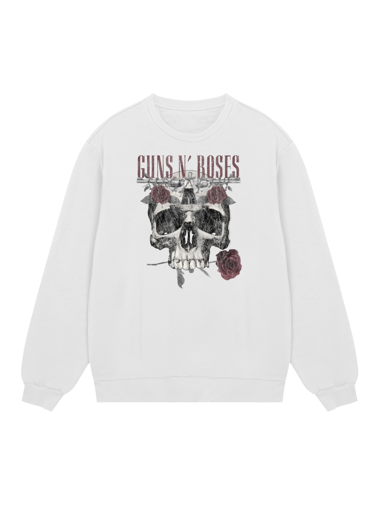 Guns N 'Roses Roses Calavera con Blanks verdaderos | Suéter regular para hombres
