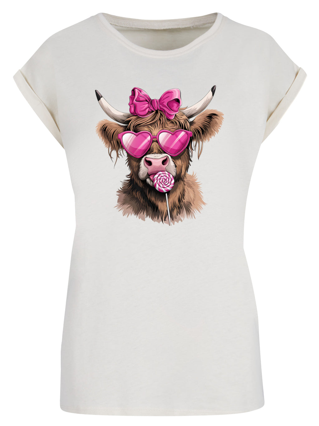 Highland Cow Valentine's Day Gift Ladies T-Shirt
