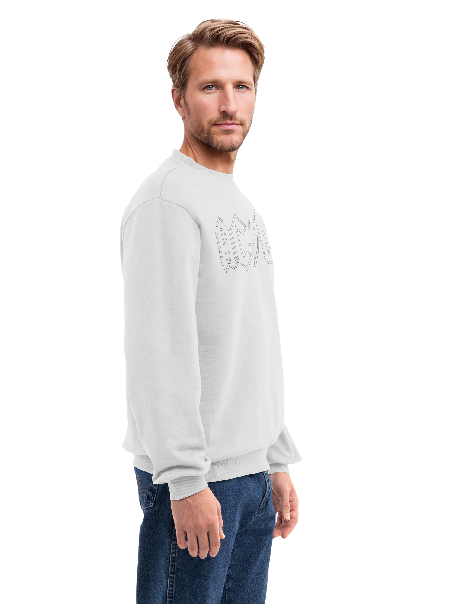 Sweat-shirt organique du logo AC / DC Black Outline