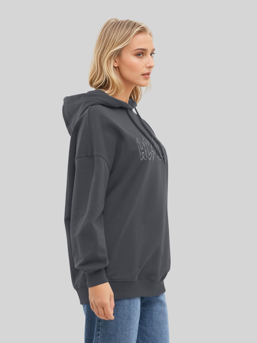ACDC Jagged Logo Oversize-Kapuzenpullover für Damen