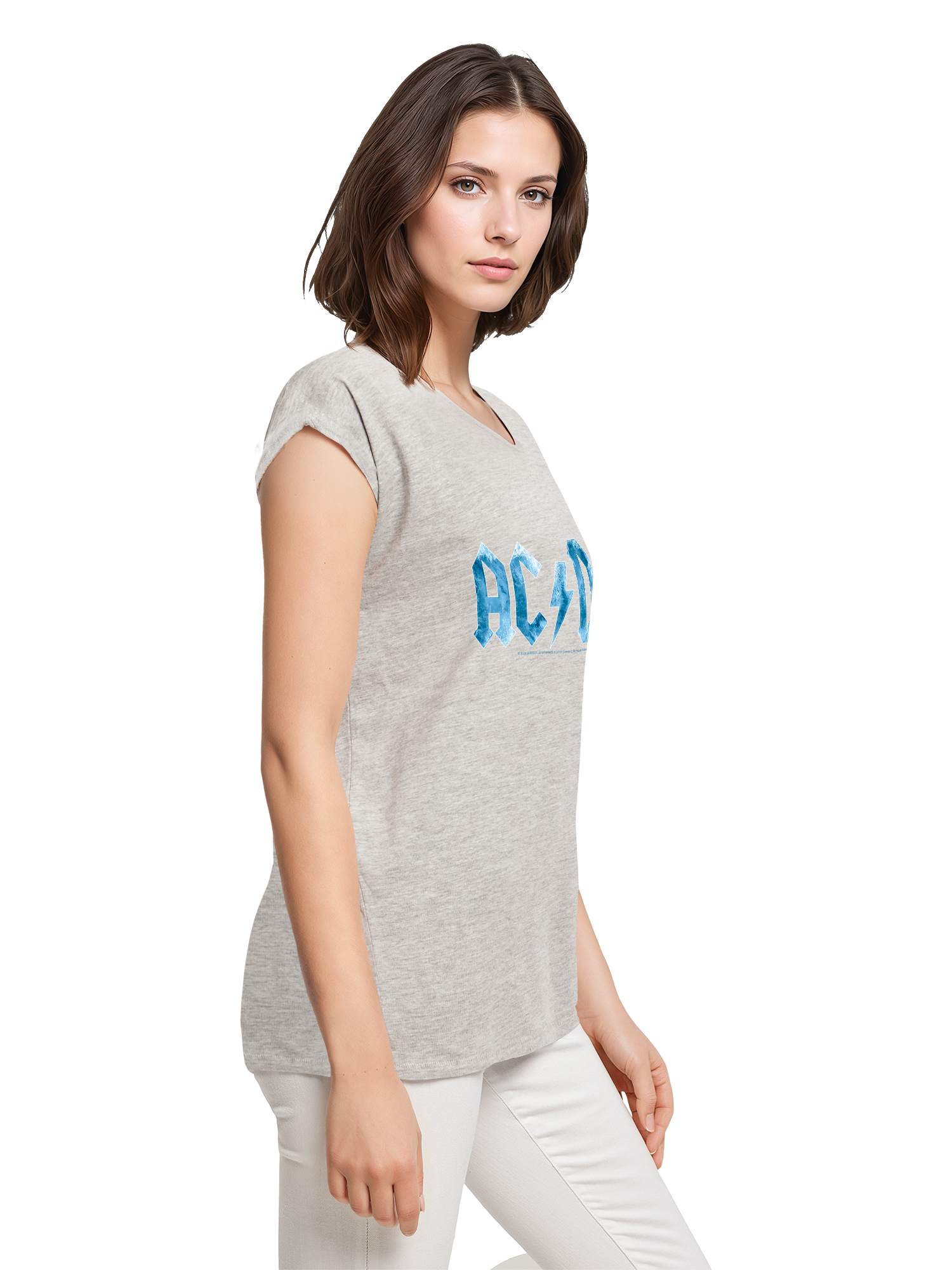 ACDC Blue Ice Logo Mesdames Tee étendu à l'épaule