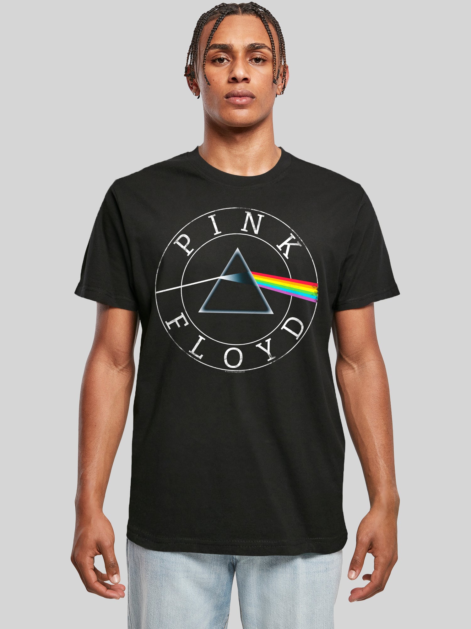 Pink Floyd Prism Circle Logo with T-Shirt Round Neck