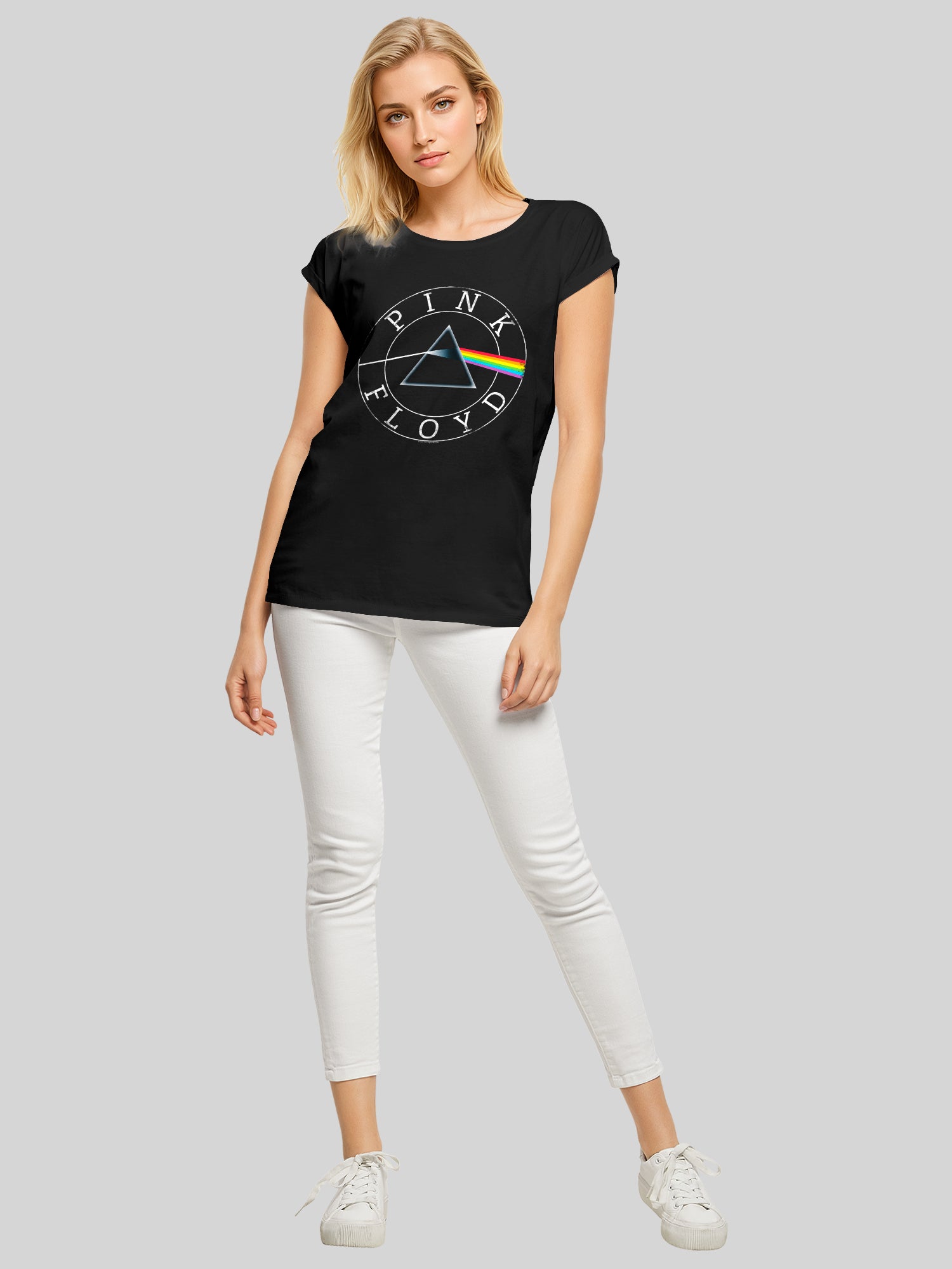 Pink Floyd Prism Circle Logo with Ladies Extended Shoulder