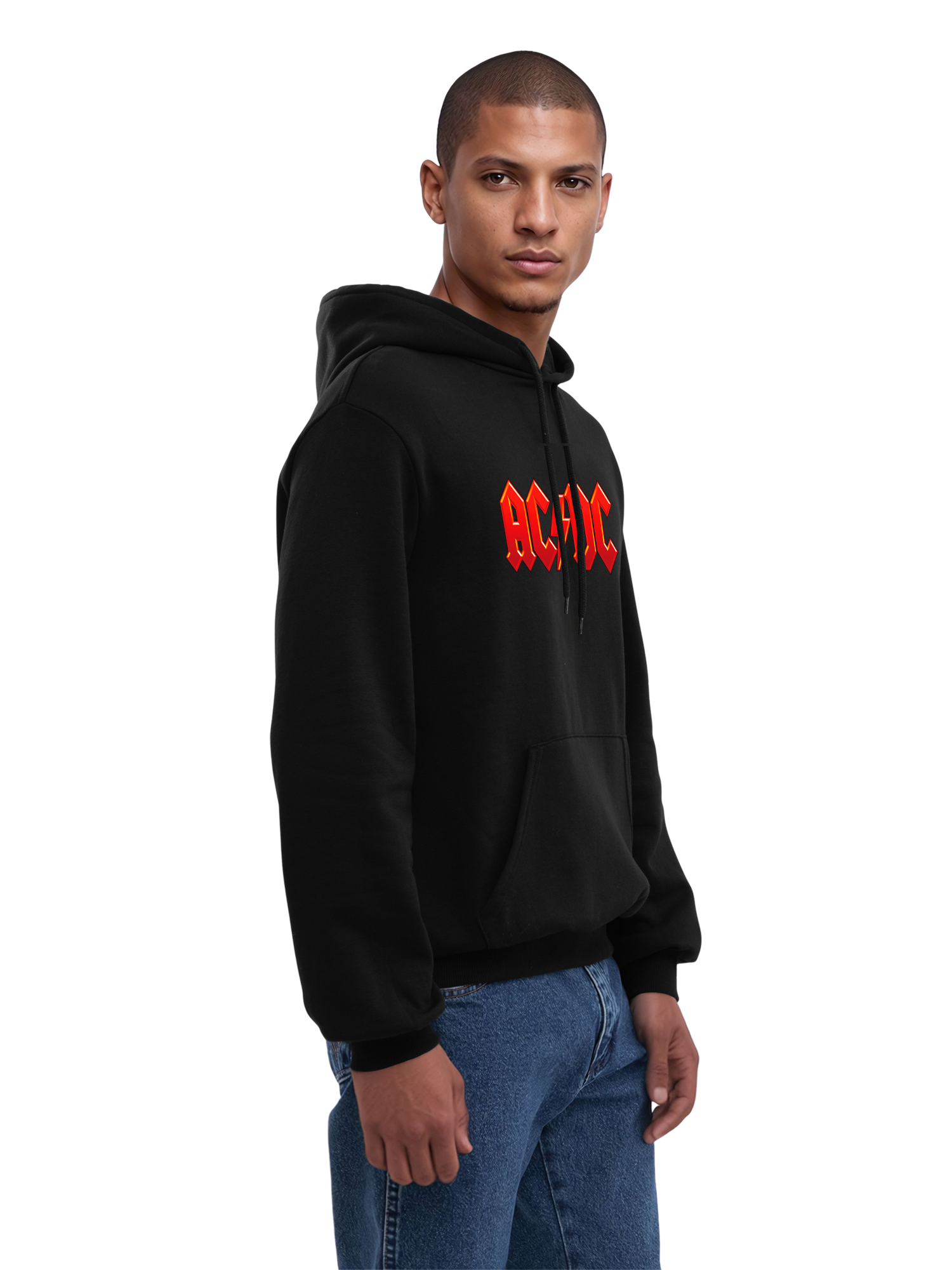 ACDC Dunkelrotes Logo Herren Hoodie