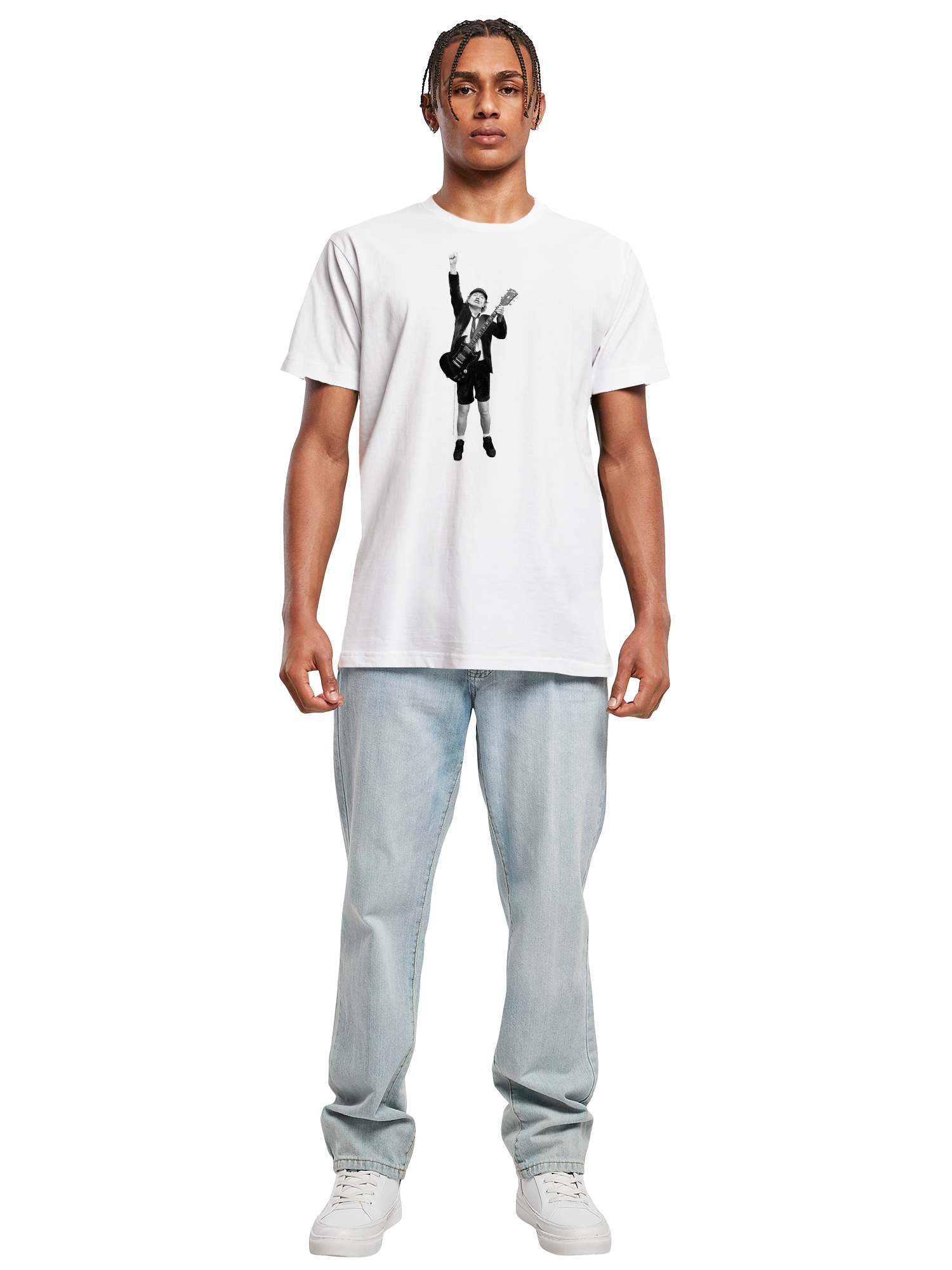 ACDC Angus Young a coupé avec du t-shirt rond