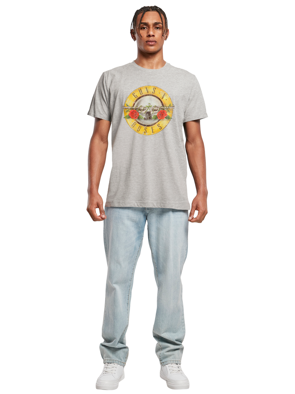 Camiseta redonda de la camiseta del logotipo de la bala de las pistolas 'n' rosas