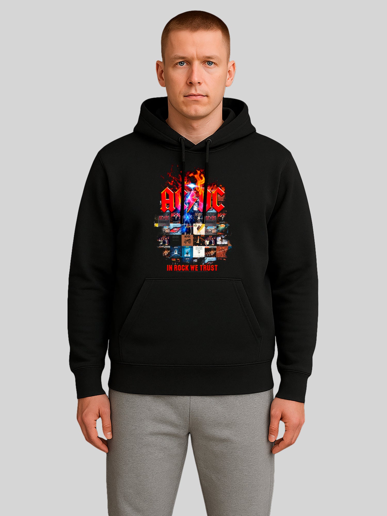 AC / DC dans Rock We Trust Album couvre le sweat à capuche organique masculin