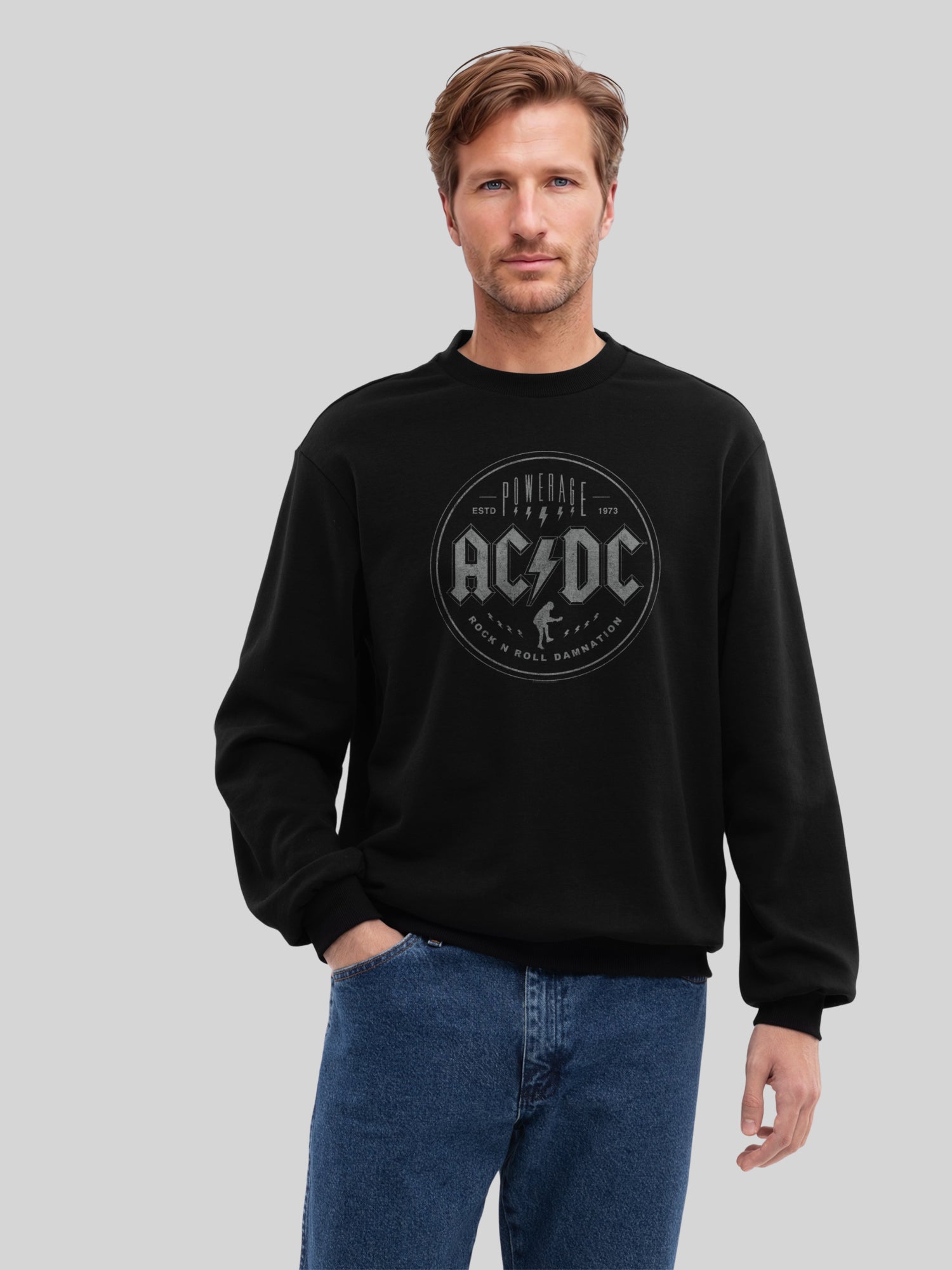 ACDC Rock n Roll Damnation con Blanks verdaderos | Suéter regular para hombres