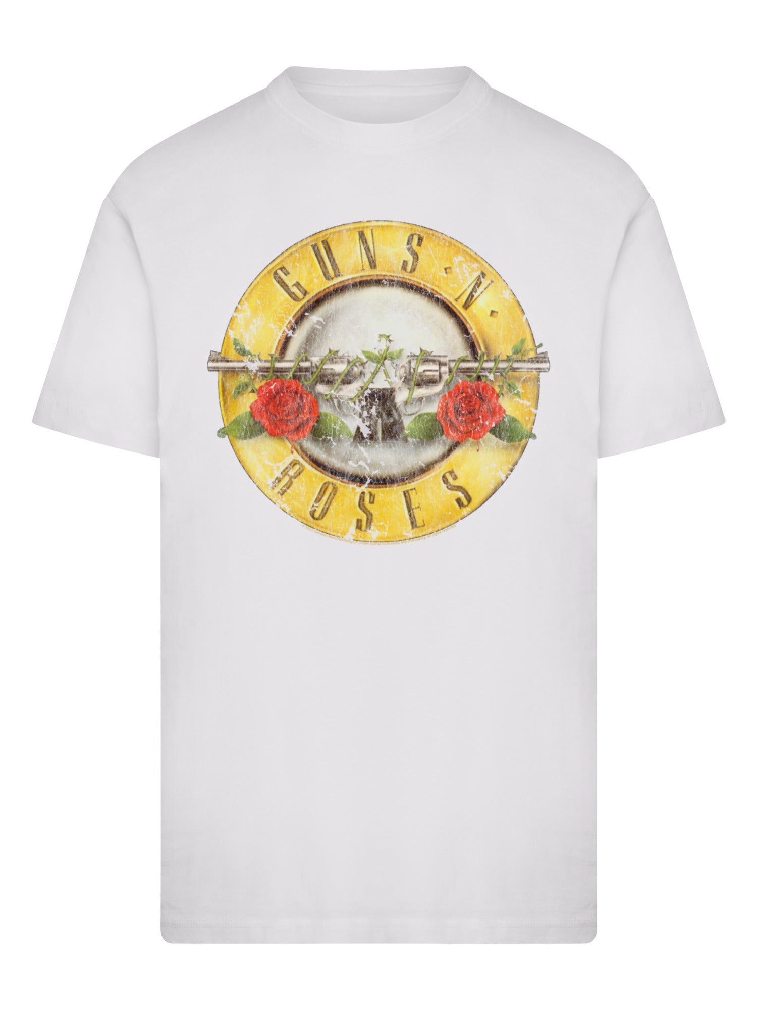 Camiseta redonda de la camiseta del logotipo de la bala de las pistolas 'n' rosas